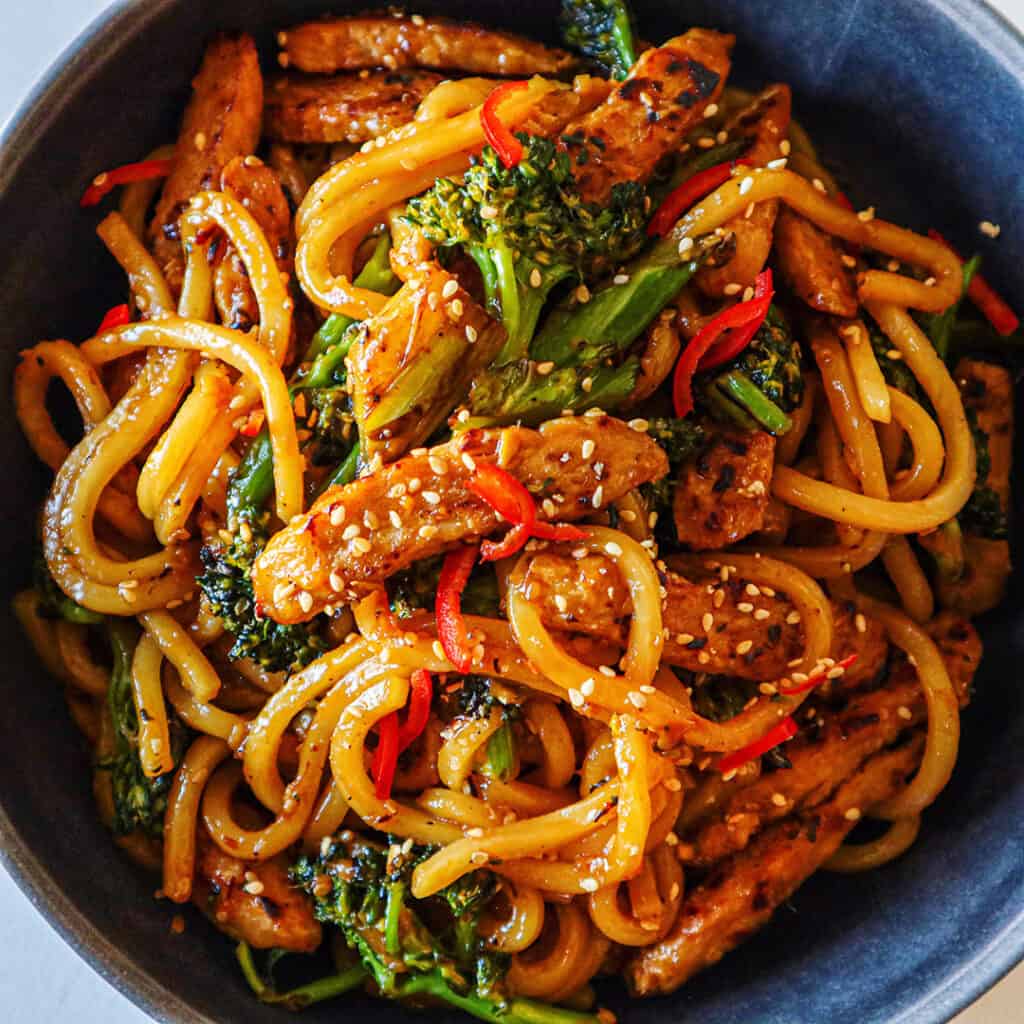 15-Minute Vegan Teriyaki Chicken Udon Noodles | Chef Atulya