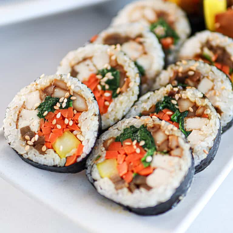 Traditional Vegan Kimbap Recipe (비건 김밥) 